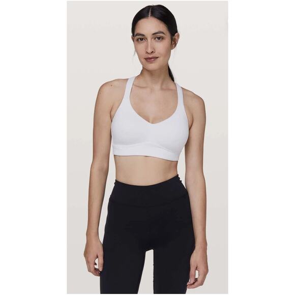 Lululemon Speed Up Bra High Support for C/D Cup White Mesh Back Racerback * 6 * - Picture 8 of 9